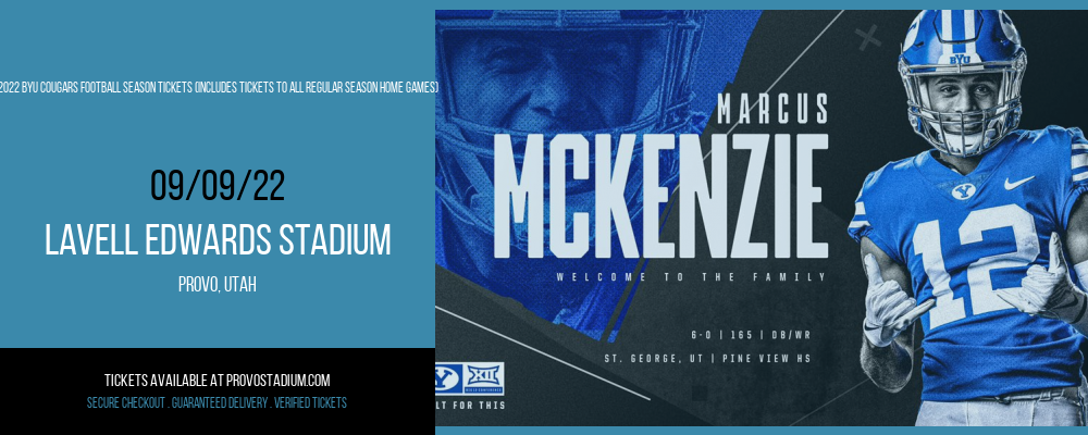 2022 BYU Cougars Football Season Tickets (Includes Tickets To All Regular Season Home Games) at LaVell Edwards Stadium tickets 2022 BYU Cougars Football Season Tickets (Includes Tickets To All Regular Season Home Games) at LaVell Edwards Stadium