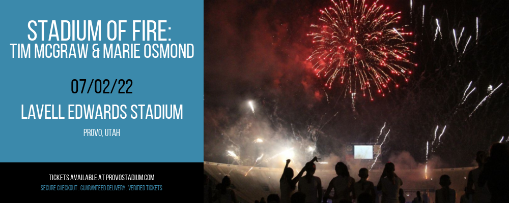 Stadium of Fire: Tim McGraw & Marie Osmond at LaVell Edwards Stadium